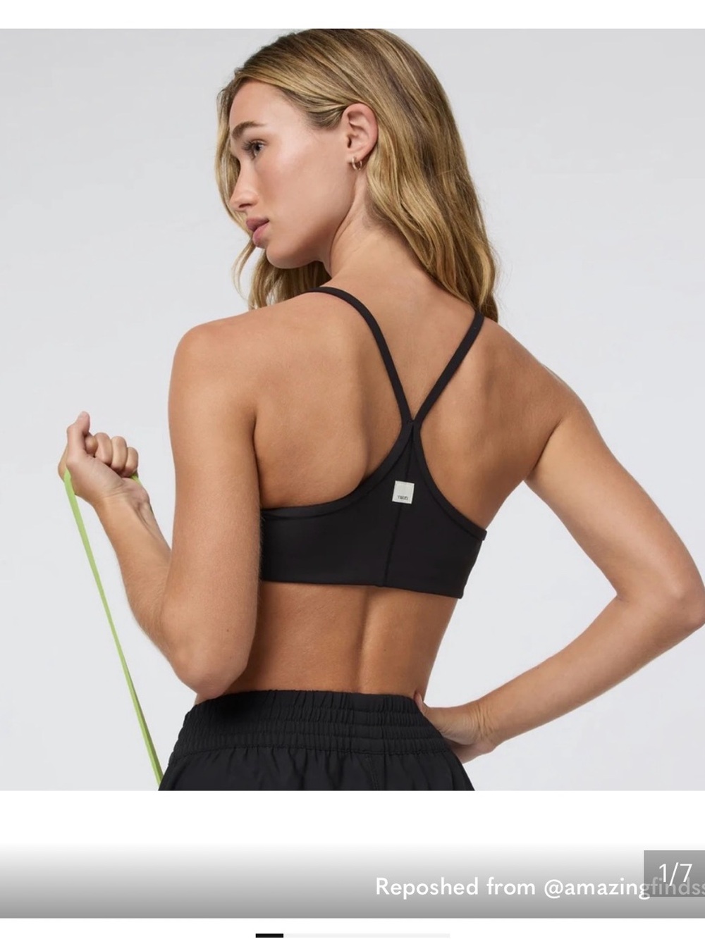 Vuori Black Racerback Strappy Sports Bra